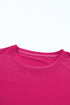 Soft Stretch Solid Crew Neck Rolled Cuff Relaxed Tee